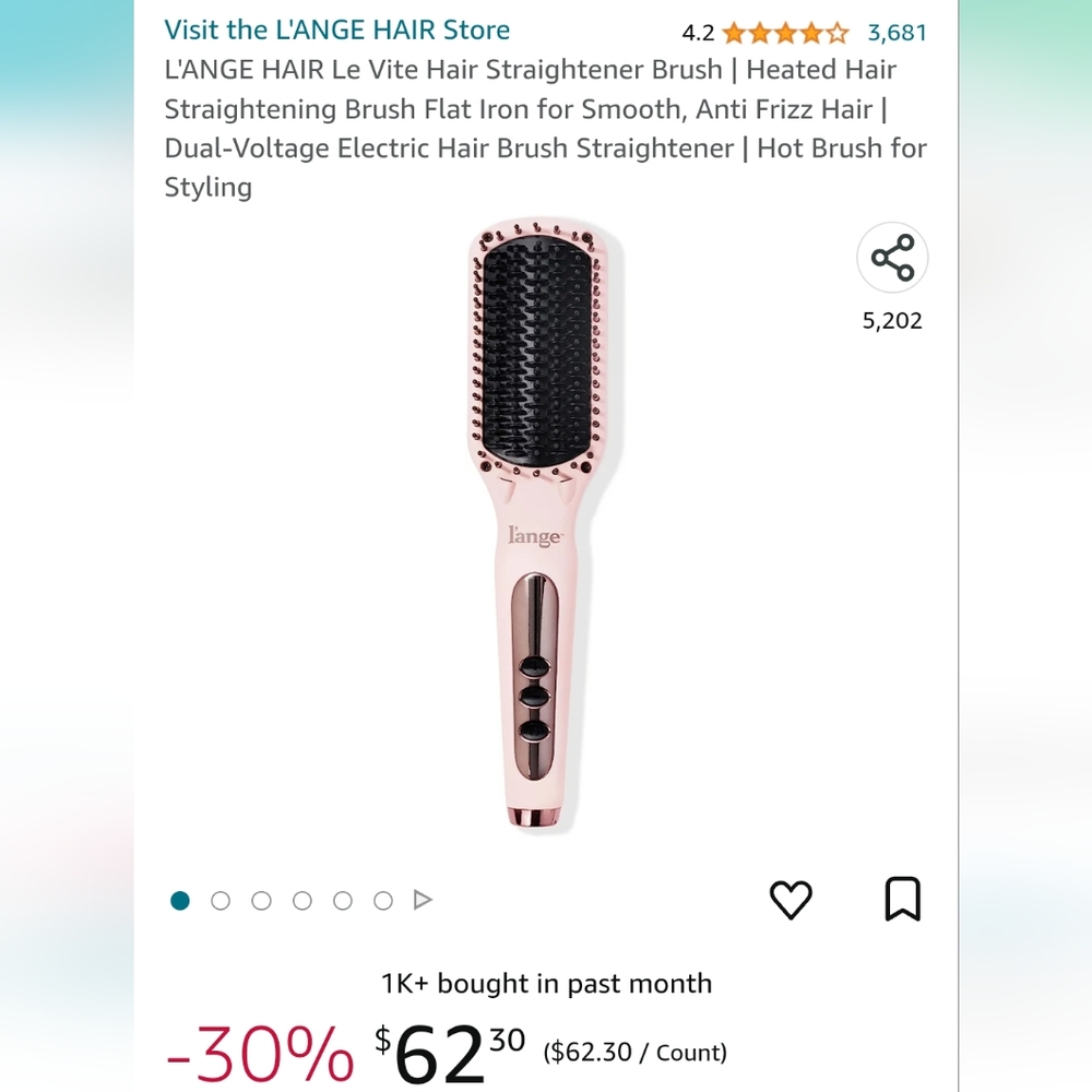 I'ange hairbrush straightener